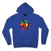 Sunflower Flower Rainbow Peace Sign World Retro Hippie 70s Gift Tall Hoodie