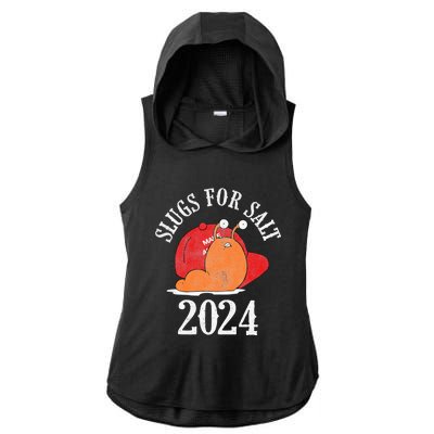 Slugs For Salt 2024 Snail American Citizen Ladies PosiCharge Tri-Blend Wicking Draft Hoodie Tank