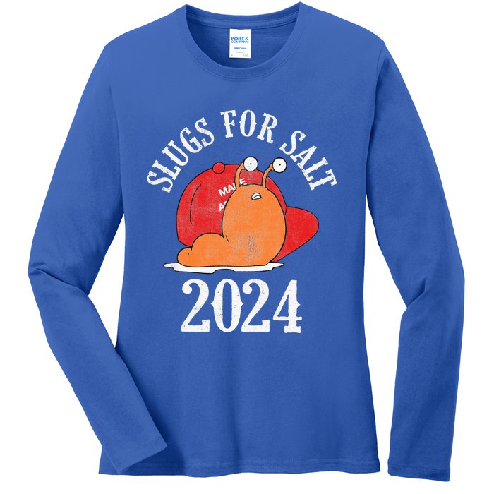 Slugs For Salt 2024 Snail American Citizen Ladies Long Sleeve Shirt