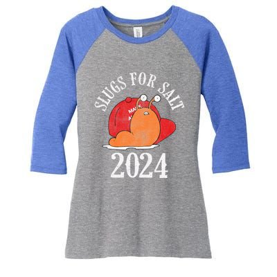 Slugs For Salt 2024 Snail American Citizen Women's Tri-Blend 3/4-Sleeve Raglan Shirt