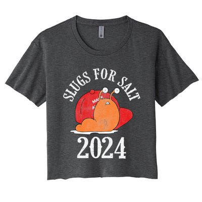 Slugs For Salt 2024 Snail American Citizen Women's Crop Top Tee