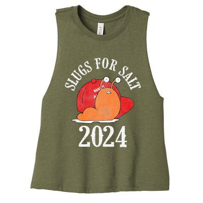 Slugs For Salt 2024 Snail American Citizen Women's Racerback Cropped Tank