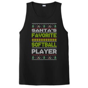 SantaS Favorite Softball Player Ugly Christmas Gift PosiCharge Competitor Tank