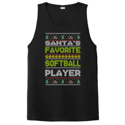 SantaS Favorite Softball Player Ugly Christmas Gift PosiCharge Competitor Tank