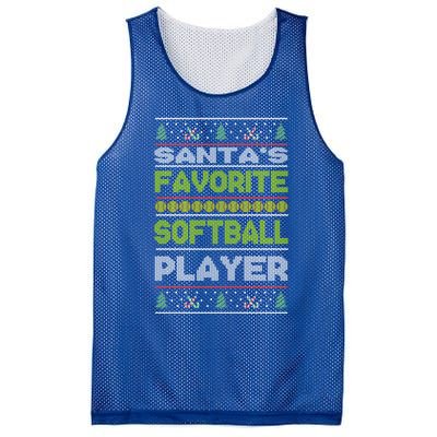 SantaS Favorite Softball Player Ugly Christmas Gift Mesh Reversible Basketball Jersey Tank