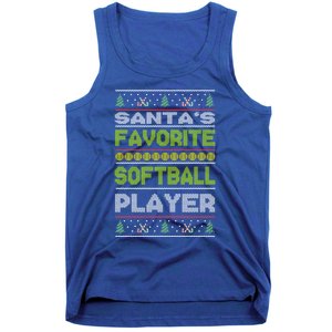 SantaS Favorite Softball Player Ugly Christmas Gift Tank Top