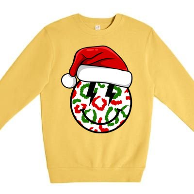 Smile Face Santa Christmas Retro Premium Crewneck Sweatshirt