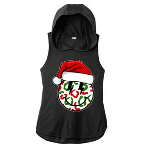 Smile Face Santa Christmas Retro Ladies PosiCharge Tri-Blend Wicking Draft Hoodie Tank