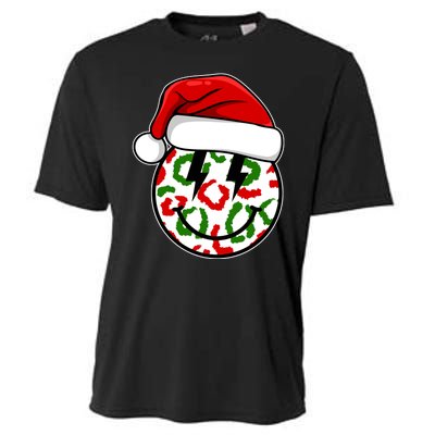 Smile Face Santa Christmas Retro Cooling Performance Crew T-Shirt