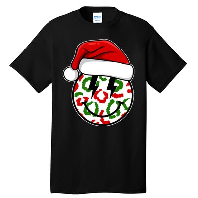 Smile Face Santa Christmas Retro Tall T-Shirt