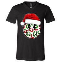 Smile Face Santa Christmas Retro V-Neck T-Shirt