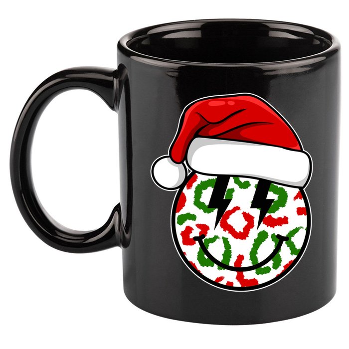 Smile Face Santa Christmas Retro 11oz C Handle Ceramic Mug