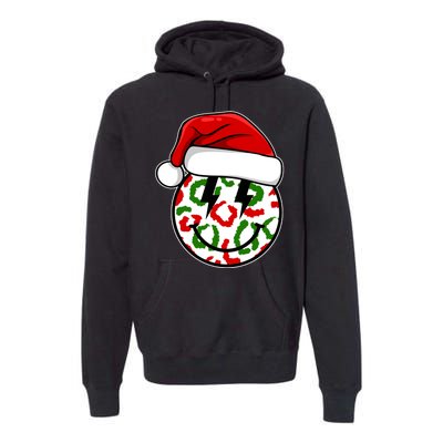 Smile Face Santa Christmas Retro Premium Hoodie