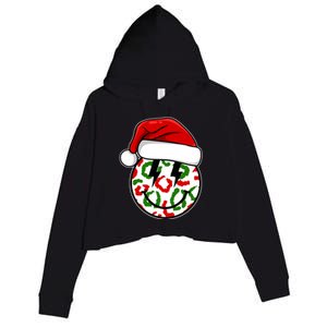 Smile Face Santa Christmas Retro Crop Fleece Hoodie