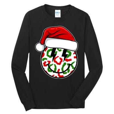 Smile Face Santa Christmas Retro Tall Long Sleeve T-Shirt