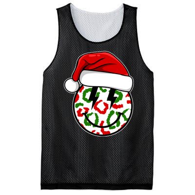 Smile Face Santa Christmas Retro Mesh Reversible Basketball Jersey Tank