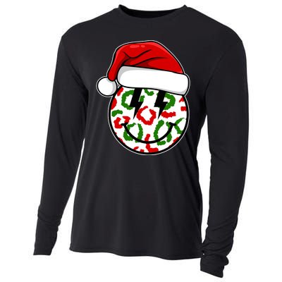 Smile Face Santa Christmas Retro Cooling Performance Long Sleeve Crew