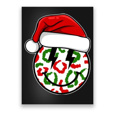 Smile Face Santa Christmas Retro Poster