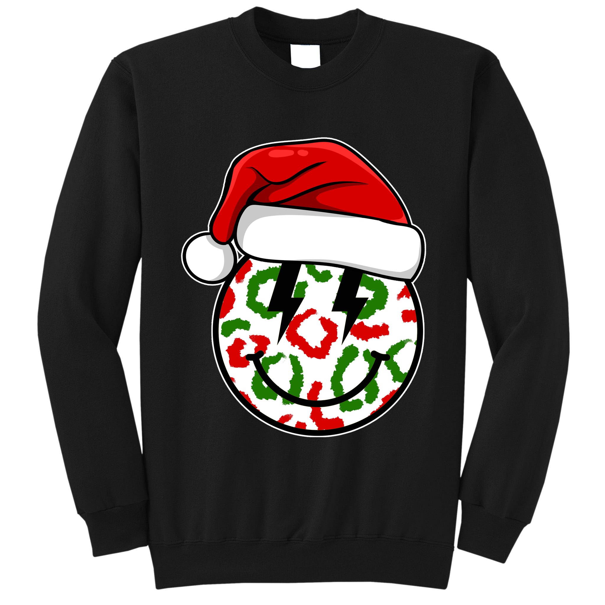 Smile Face Santa Christmas Retro Tall Sweatshirt