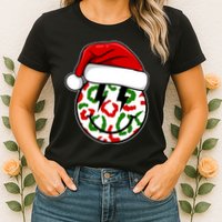 Smile Face Santa Christmas Retro Womens T-Shirt
