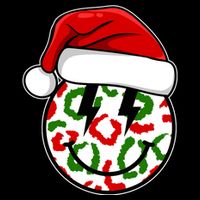 Smile Face Santa Christmas Retro Womens T-Shirt