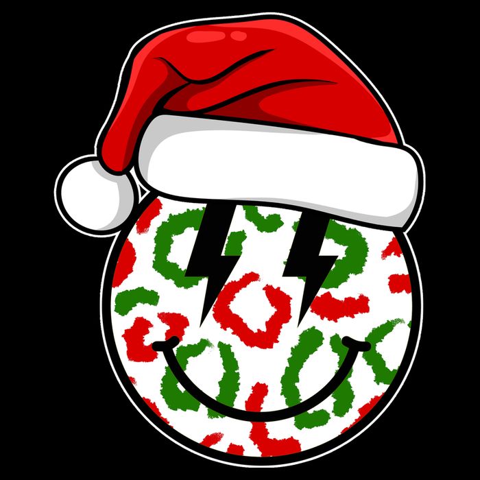 Smile Face Santa Christmas Retro Womens T-Shirt