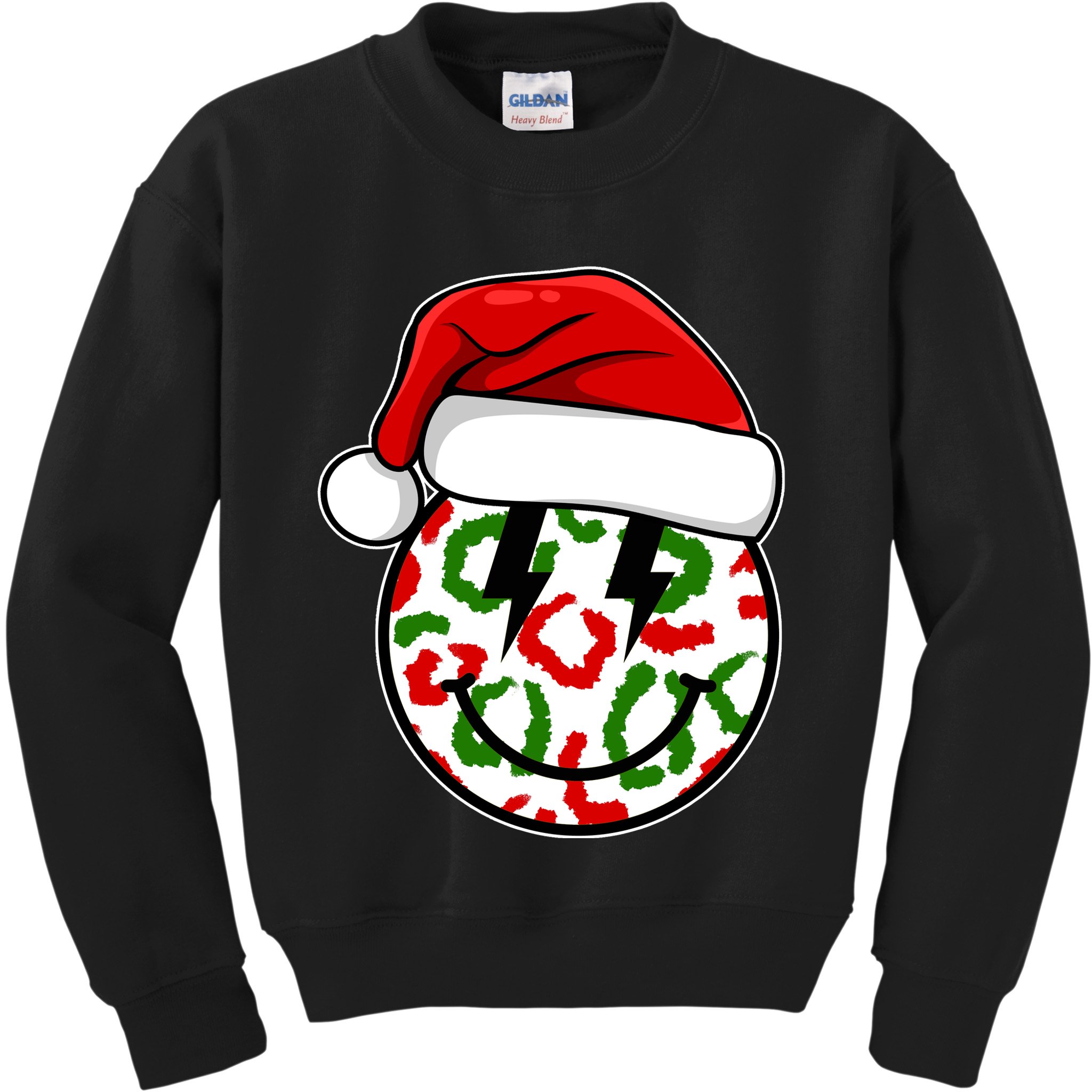 Smile Face Santa Christmas Retro Kids Sweatshirt