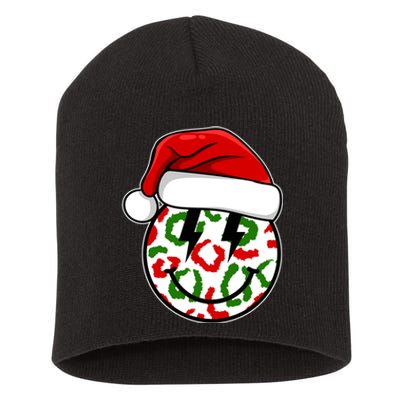 Smile Face Santa Christmas Retro Short Acrylic Beanie