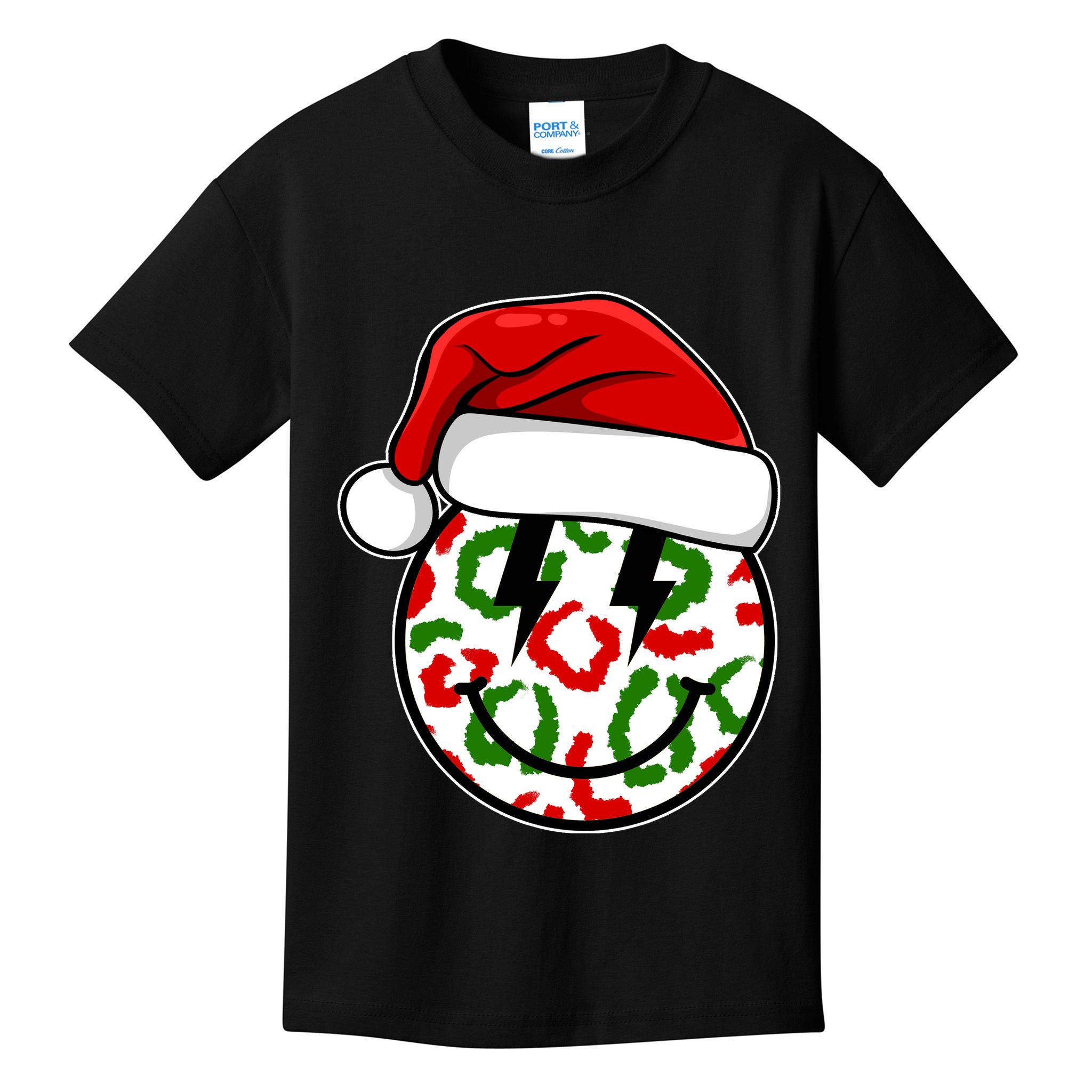 Smile Face Santa Christmas Retro Kids T-Shirt