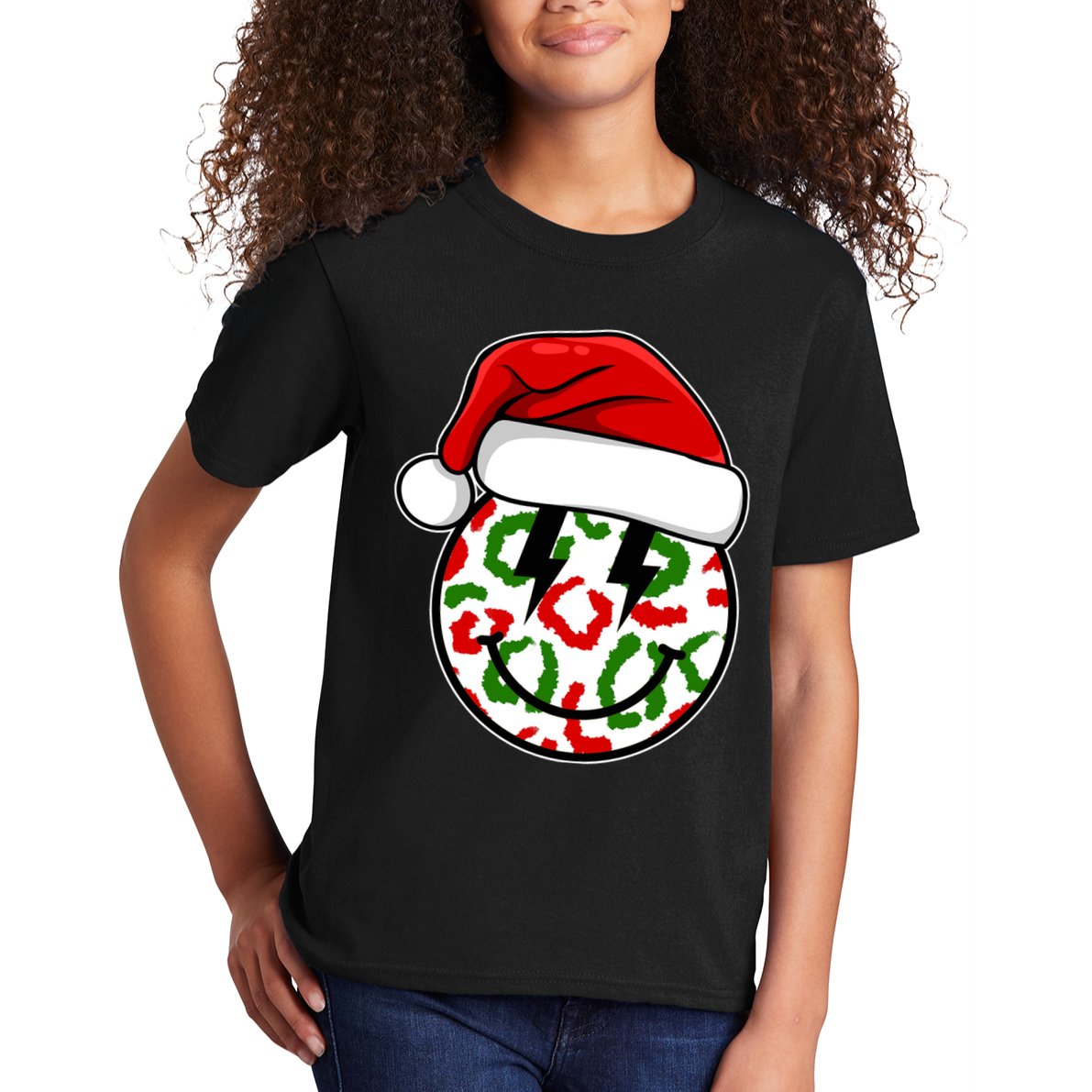 Smile Face Santa Christmas Retro Kids T-Shirt