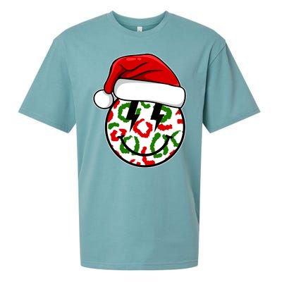 Smile Face Santa Christmas Retro Sueded Cloud Jersey T-Shirt