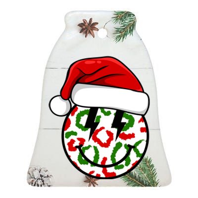 Smile Face Santa Christmas Retro Ceramic Bell Ornament