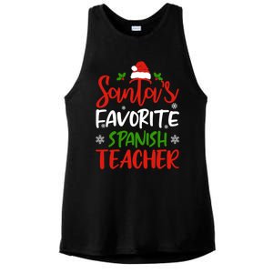 SantaS Favorite Spanish Teacher Funny Christmas Funny Gift Ladies PosiCharge Tri-Blend Wicking Tank