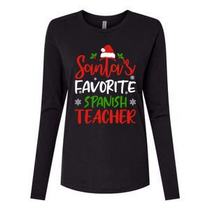 SantaS Favorite Spanish Teacher Funny Christmas Funny Gift Womens Cotton Relaxed Long Sleeve T-Shirt