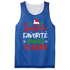 SantaS Favorite Spanish Teacher Funny Christmas Funny Gift Mesh Reversible Basketball Jersey Tank