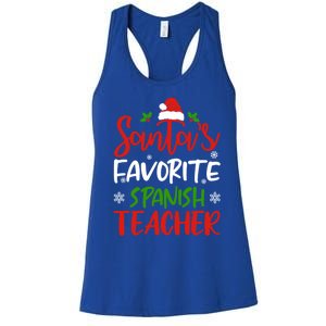 SantaS Favorite Spanish Teacher Funny Christmas Funny Gift Women's Racerback Tank