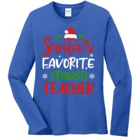 SantaS Favorite Spanish Teacher Funny Christmas Funny Gift Ladies Long Sleeve Shirt