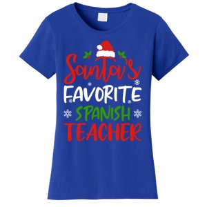 SantaS Favorite Spanish Teacher Funny Christmas Funny Gift Women's T-Shirt