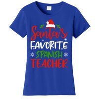 SantaS Favorite Spanish Teacher Funny Christmas Funny Gift Women's T-Shirt