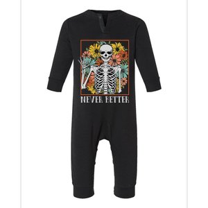 Spooky Floral Skull Halloween Delight Infant Fleece One Piece