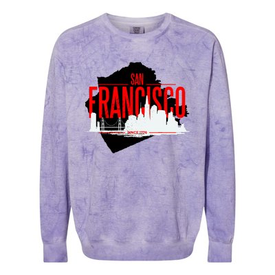 San Francisco Skyline Colorblast Crewneck Sweatshirt