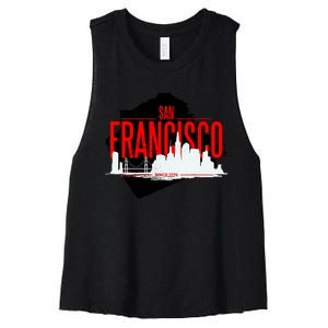 San Francisco Skyline Women's Racerback Cropped Tank