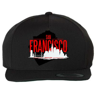 San Francisco Skyline Wool Snapback Cap