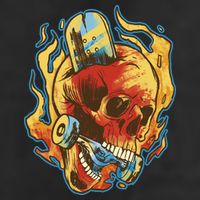 Skull Flame Skater Cool Comfort Performance Bucket Hat