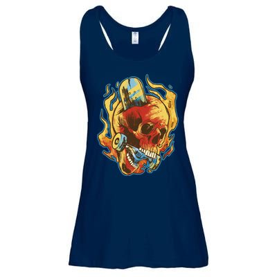 Skull Flame Skater Ladies Essential Flowy Tank