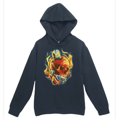 Skull Flame Skater Urban Pullover Hoodie