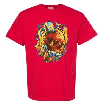 Skull Flame Skater Garment-Dyed Heavyweight T-Shirt