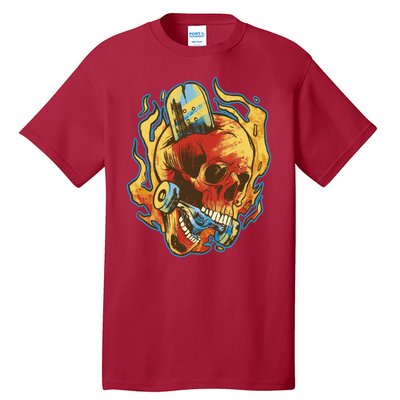 Skull Flame Skater Tall T-Shirt