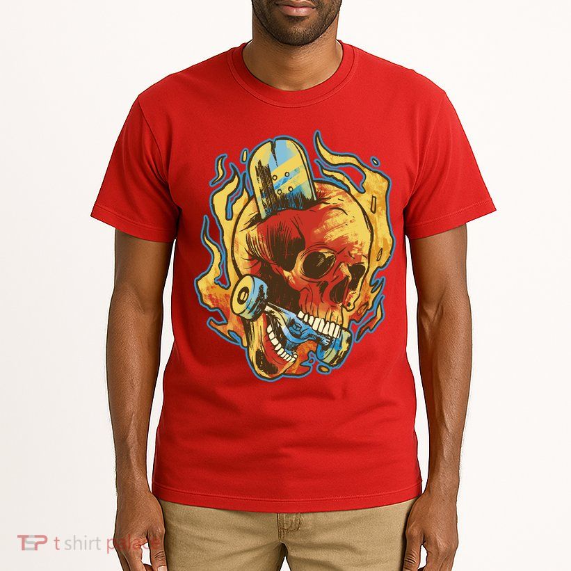 Skull Flame Skater Tall T-Shirt