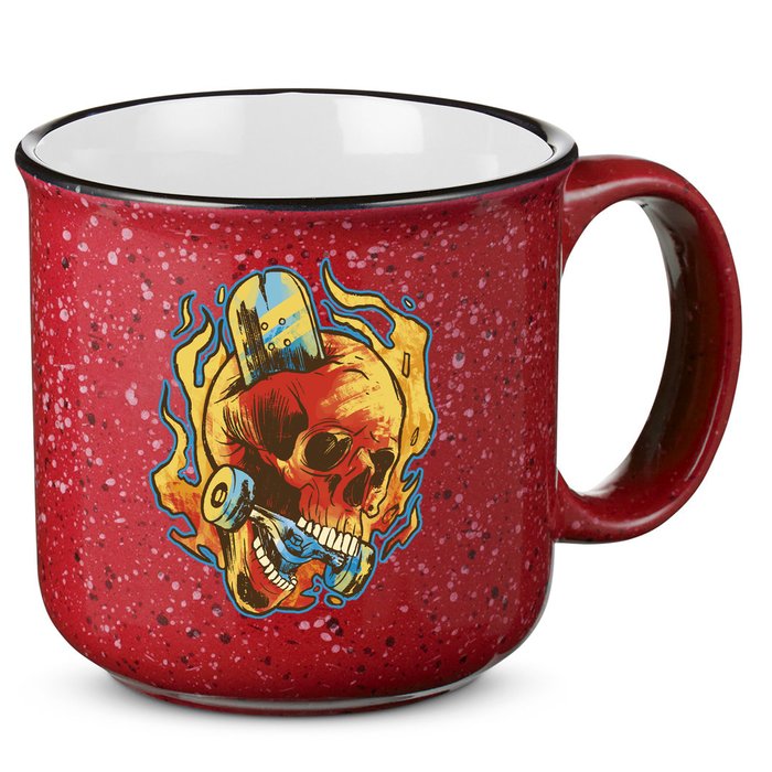 Skull Flame Skater 15oz Campfire Ceramic Mug